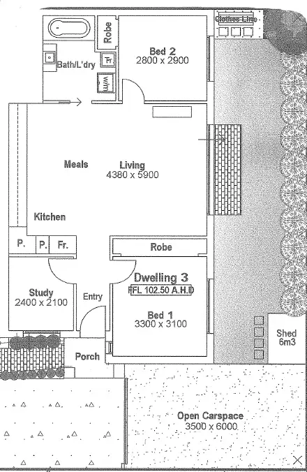 Floorplan of Homely unit listing, 3/90 Widford Street, Glenroy VIC 3046