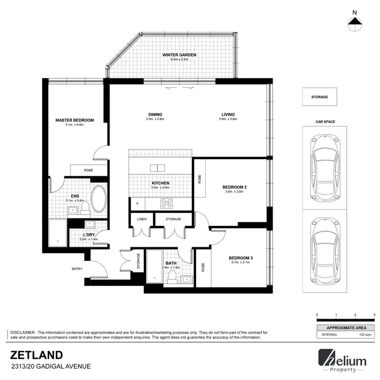 Floorplan of Homely apartment listing, 2313/20 gadigal ave, Zetland NSW 2017