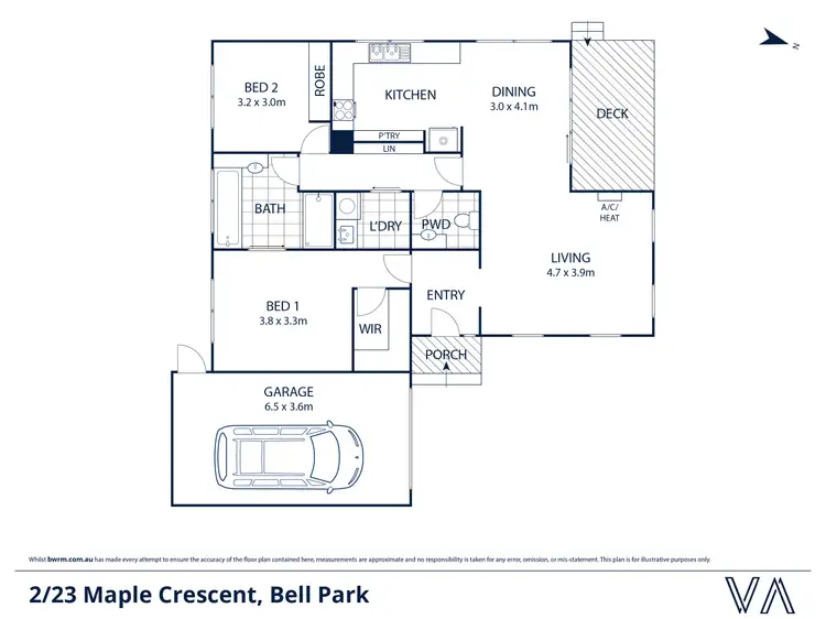 Floorplan of Homely unit listing, 2/23 Maple Crescent, Bell Park VIC 3215
