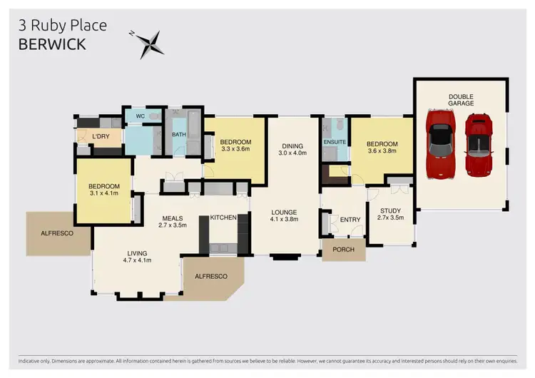 Floorplan of Homely house listing, 3 Ruby Place, Berwick VIC 3806