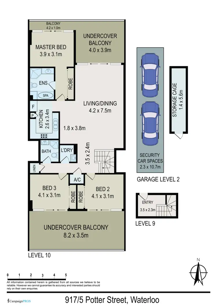 Floorplan of Homely unit listing, 917/5 Potter Street, Waterloo NSW 2017