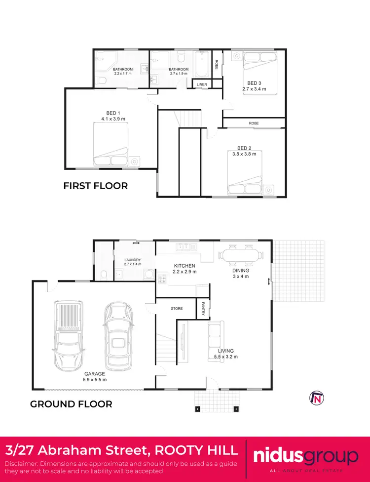 Floorplan of Homely townhouse listing, 3/27 Abraham Street, Rooty Hill NSW 2766