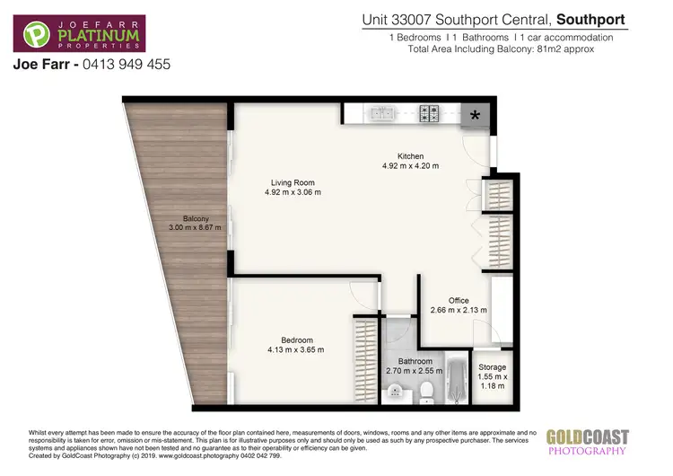 Floorplan of Homely apartment listing, 33007/9 Lawson Street, Southport QLD 4215