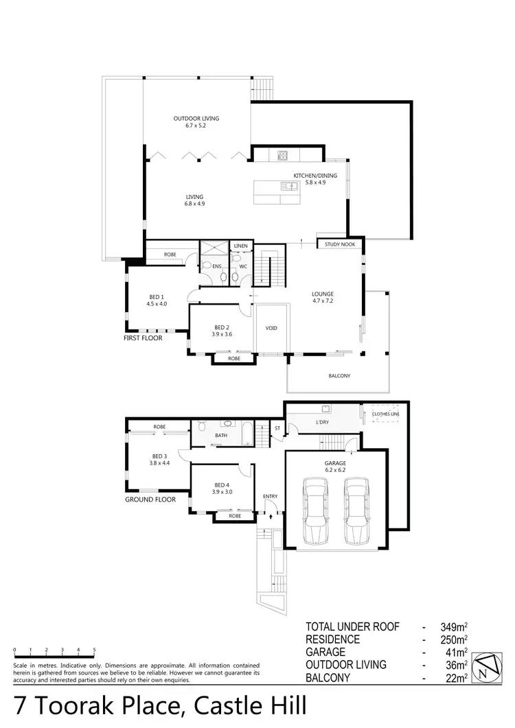 Floorplan of Homely house listing, 7 Toorak Place, Castle Hill QLD 4810