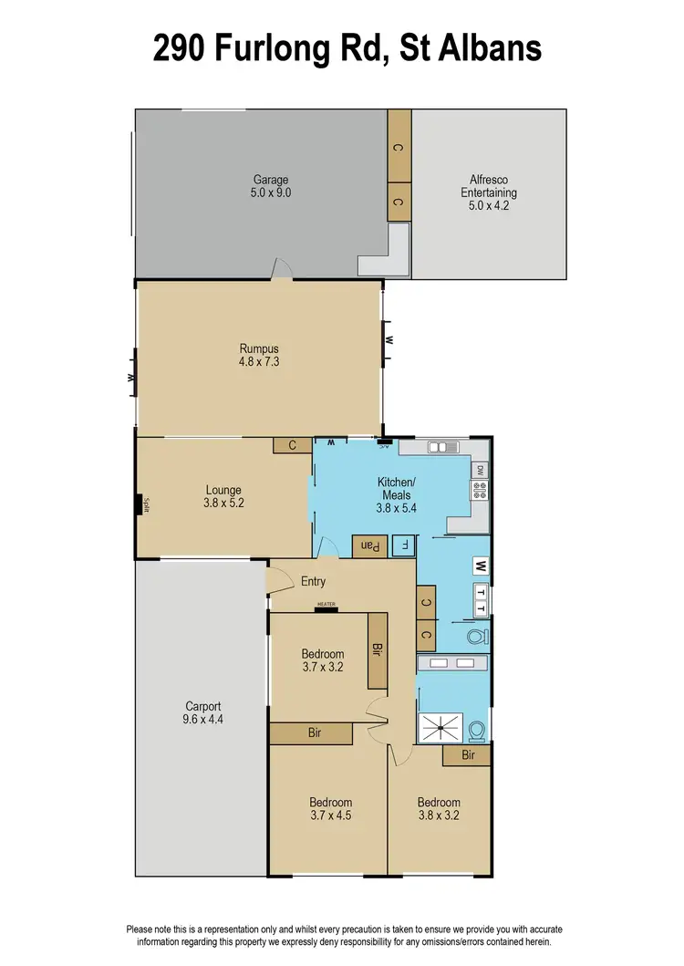 Floorplan of Homely house listing, 290 Furlong Road, St Albans VIC 3021