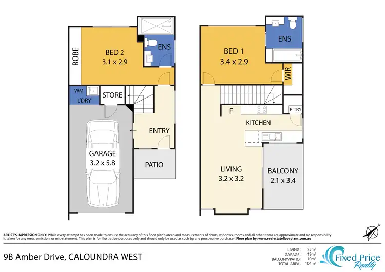 Floorplan of Homely house listing, 9B Amber Drive, Caloundra West QLD 4551