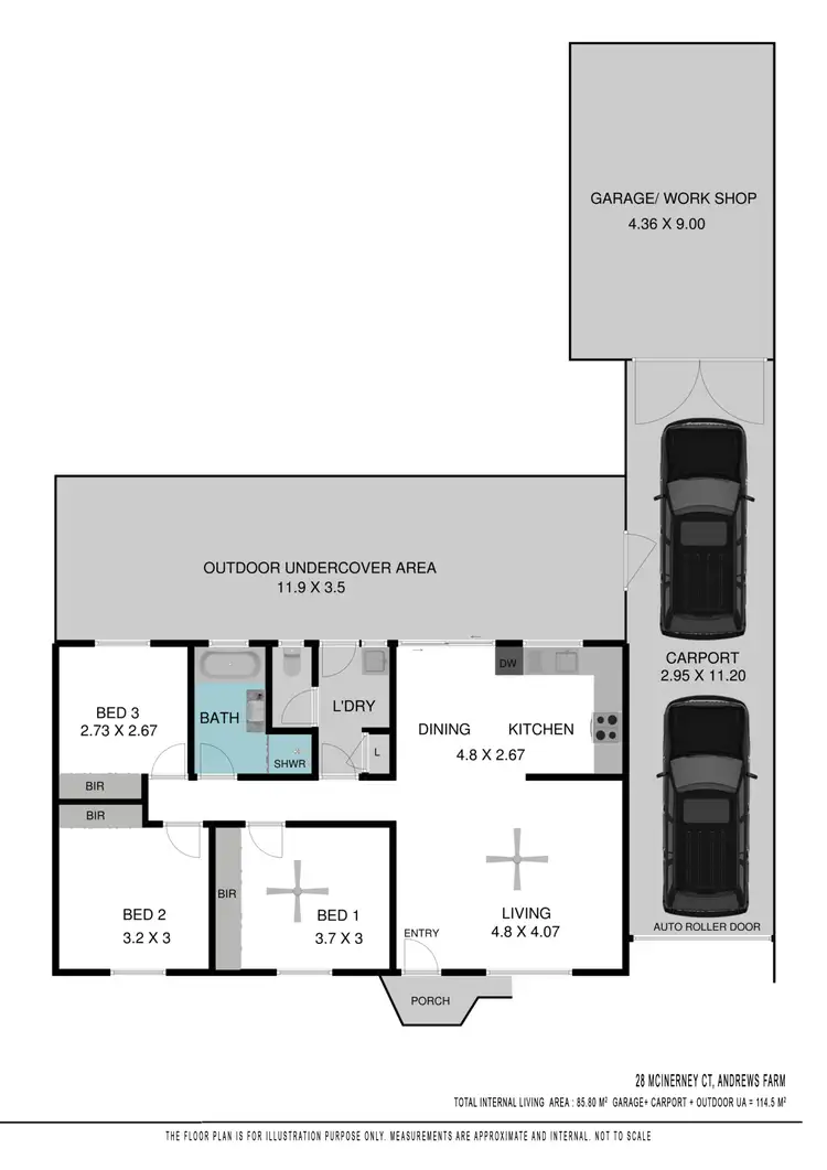 Floorplan of Homely house listing, 28 McInerney Court, Andrews Farm SA 5114