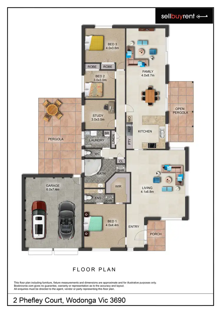 Floorplan of Homely house listing, 2 PHEFLEY COURT, Wodonga VIC 3690