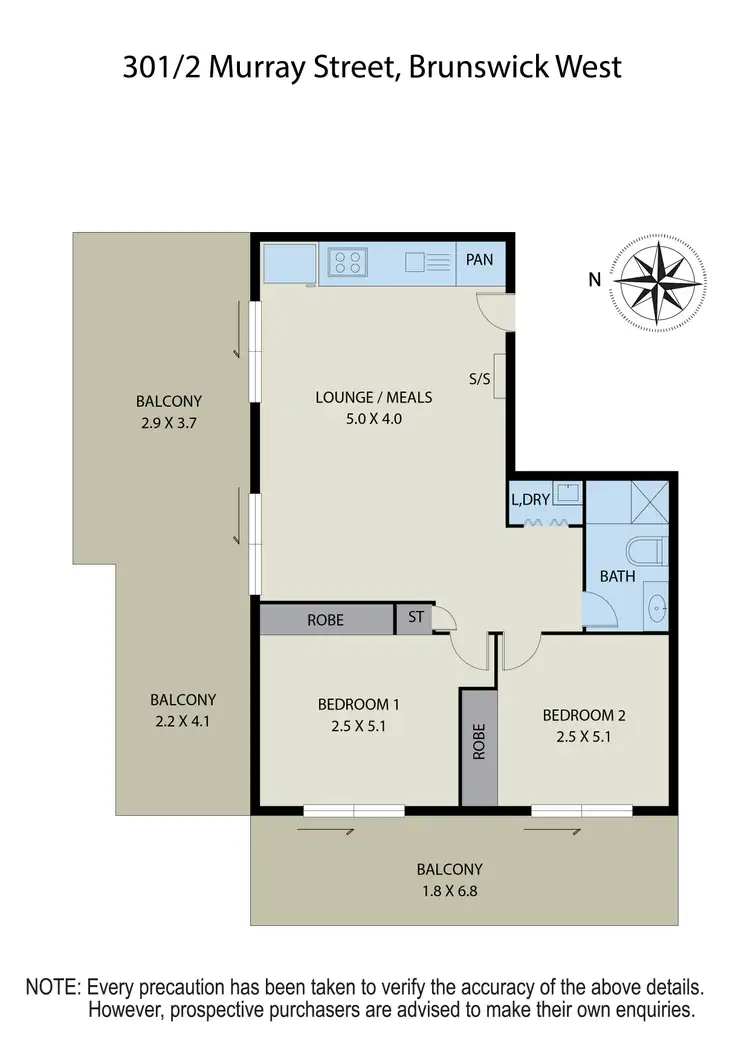 Floorplan of Homely apartment listing, 301/2 Murray St, Brunswick West VIC 3055