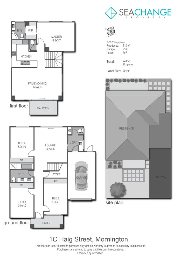 Floorplan of Homely townhouse listing, 1C Haig Street, Mornington VIC 3931