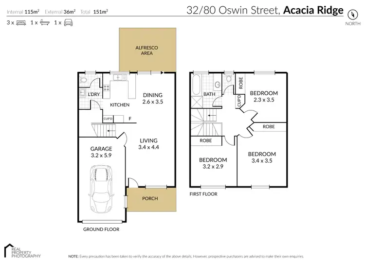 Floorplan of Homely townhouse listing, 32/80 Oswin Street, Acacia Ridge QLD 4110