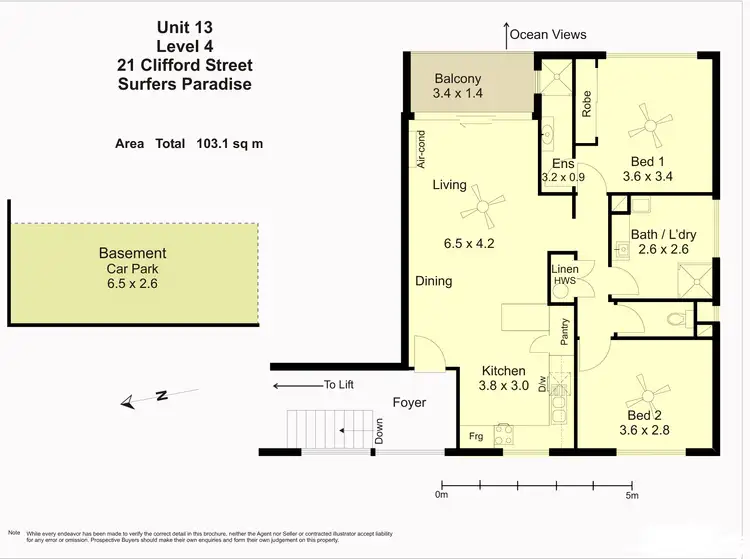 Floorplan of Homely apartment listing, 13/21 Clifford Street, Surfers Paradise QLD 4217