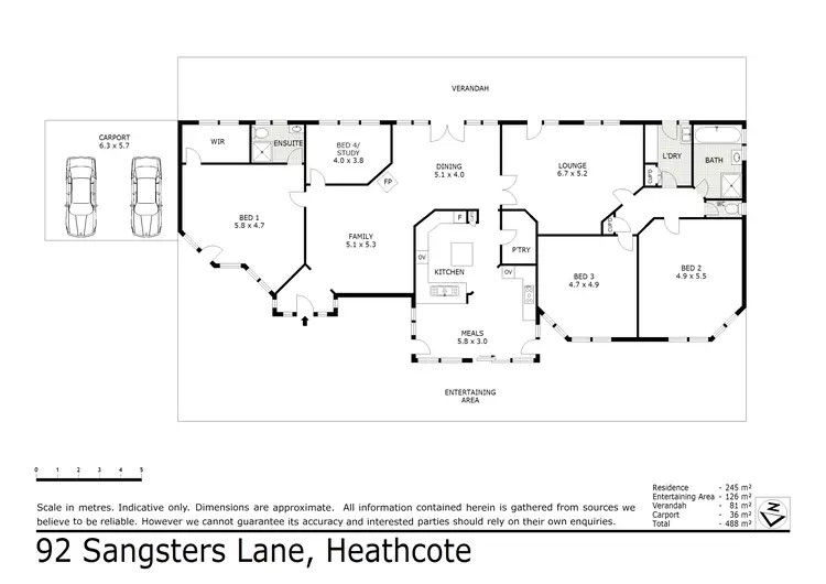 Floorplan of Homely rural property listing, 92 Sangsters Lane, Heathcote VIC 3523