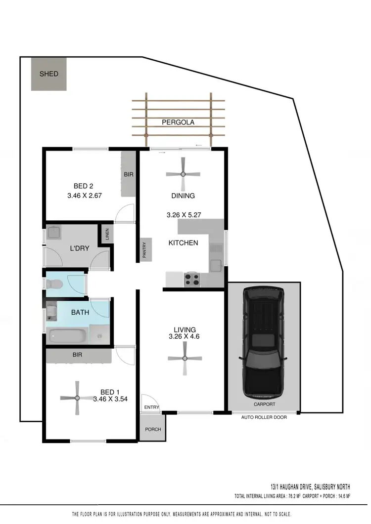 Floorplan of Homely unit listing, 13/1 Haughan Drive, Salisbury North SA 5108