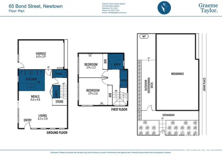 Floorplan of Homely townhouse listing, 65 Bond Street, Newtown VIC 3220