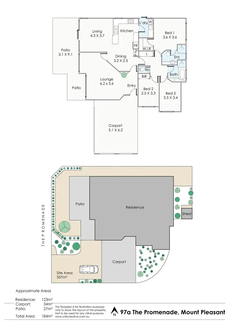 Floorplan of Homely semi-detached listing, 97A The Promenade, Mount Pleasant WA 6153