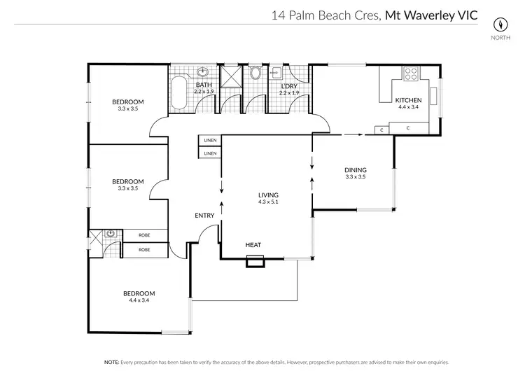 Floorplan of Homely house listing, 14 Palm Beach Crescent, Mount Waverley VIC 3149