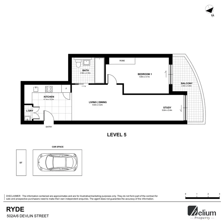 Floorplan of Homely apartment listing, 502a/6 Devlin Street, Ryde NSW 2112