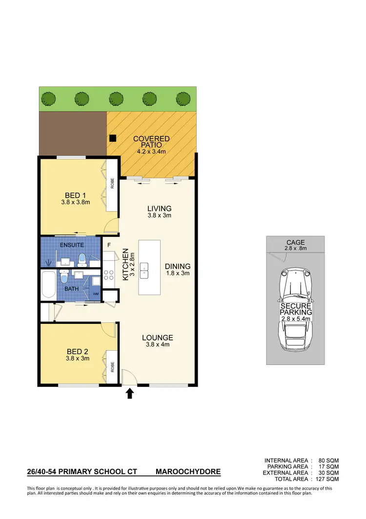 Floorplan of Homely unit listing, 26/40-54 Primary School Court, Maroochydore QLD 4558