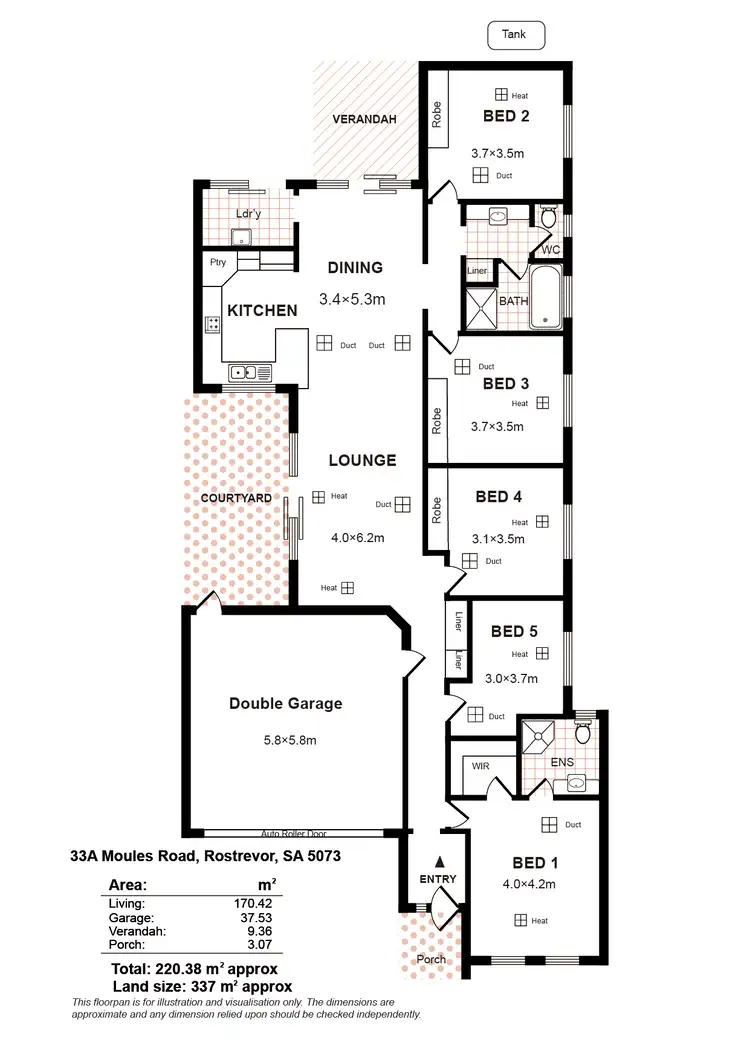 Floorplan of Homely house listing, 33A Moules Road, Rostrevor SA 5073