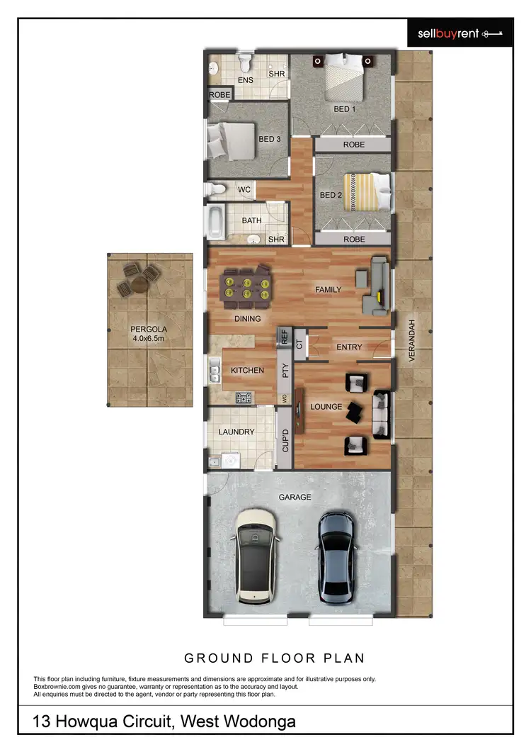 Floorplan of Homely house listing, 13 HOWQUA CIRCUIT, Wodonga VIC 3690