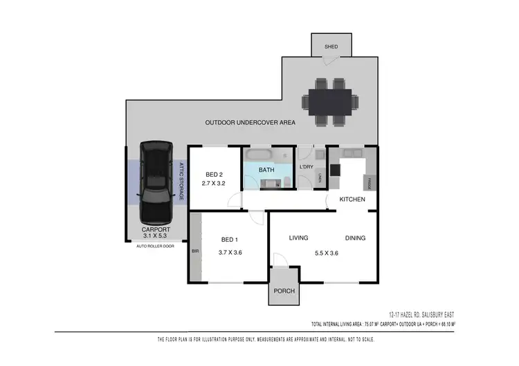 Floorplan of Homely unit listing, 12/15 Hazel Road, Salisbury East SA 5109