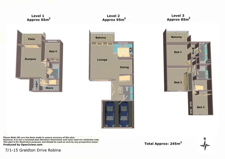 Floorplan of Homely townhouse listing, 7/1-15 Geraldton Drive, Robina QLD 4226
