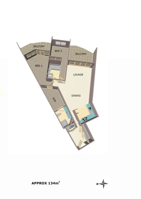 Floorplan of Homely apartment listing, 15/14-18 Dunmore Terrace, Auchenflower QLD 4066