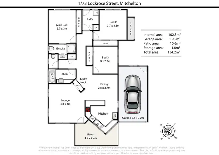 Floorplan of Homely villa listing, 1/73 Lockrose Street, Mitchelton QLD 4053