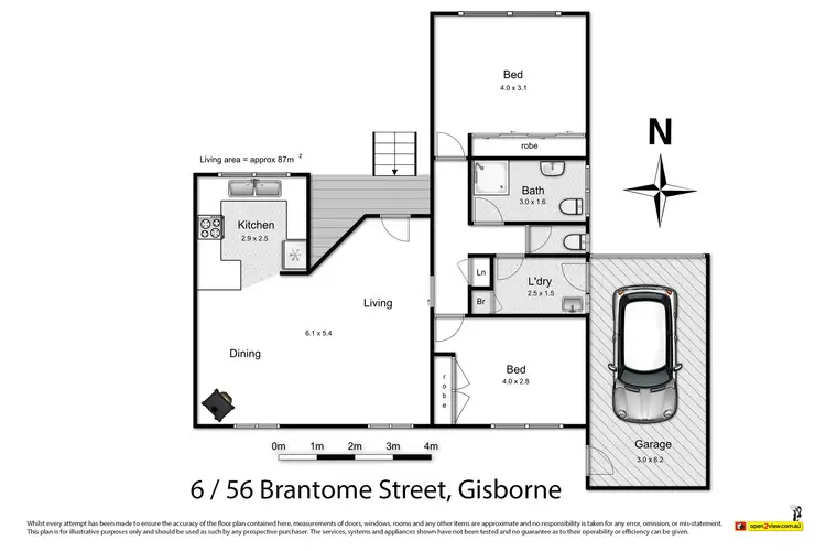 Floorplan of Homely unit listing, Unit 6/56 Brantome Street, Gisborne VIC 3437