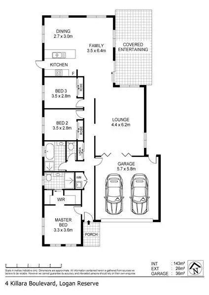 Floorplan of Homely house listing, 4 Killara Boulevard, Logan Reserve QLD 4133