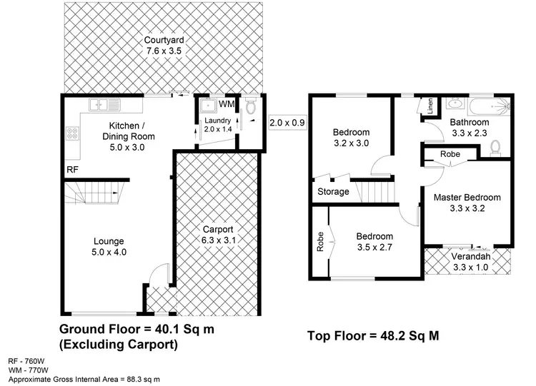 Floorplan of Homely townhouse listing, 2/9 Dixon Street, East Maitland NSW 2323