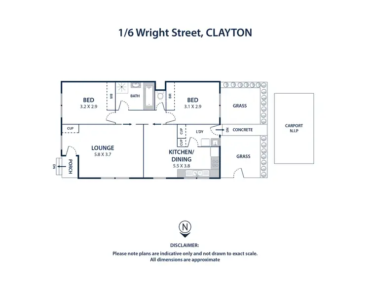 Floorplan of Homely unit listing, 1/6 Wright Street, Clayton VIC 3168