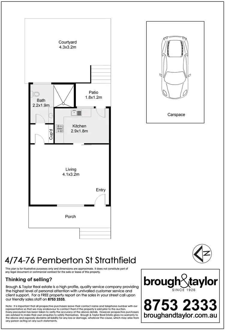 Floorplan of Homely studio listing, 4/74-76 Pemberton St, Strathfield NSW 2135
