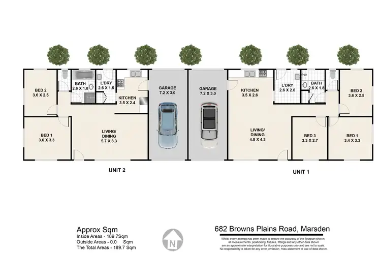 Floorplan of Homely semi-detached listing, 1/682 Browns Plains Road, Marsden QLD 4132