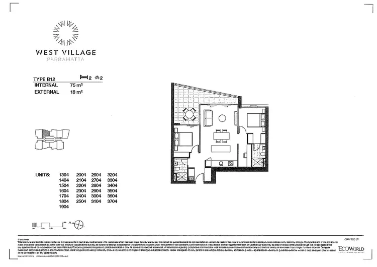 Floorplan of Homely apartment listing, 2604/88 Church Street, Parramatta NSW 2150