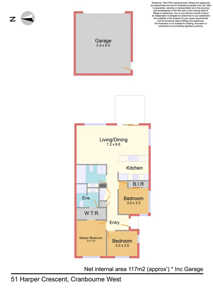 Floorplan of Homely house listing, 51 Harper Crescent, Cranbourne West VIC 3977