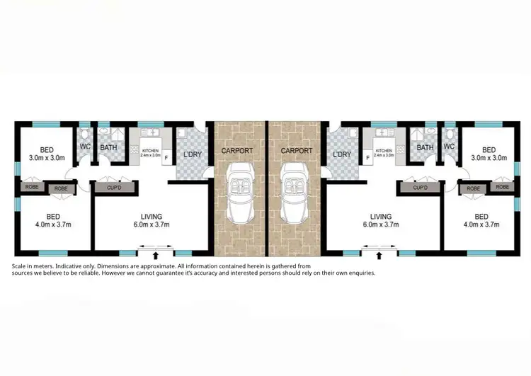 Floorplan of Homely semi-detached listing, 23 York Street, Oakey QLD 4401