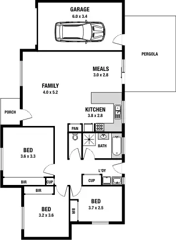 Floorplan of Homely unit listing, 4/9-11 Peter Chanel Court, Deer Park VIC 3023