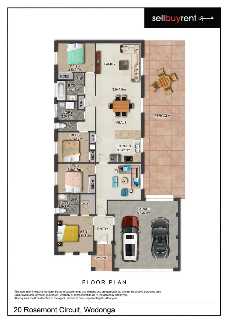 Floorplan of Homely house listing, 20 ROSEMONT COURT, Wodonga VIC 3690