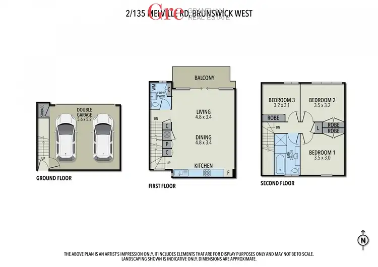 Floorplan of Homely townhouse listing, 2/135 Melville Road, Brunswick West VIC 3055