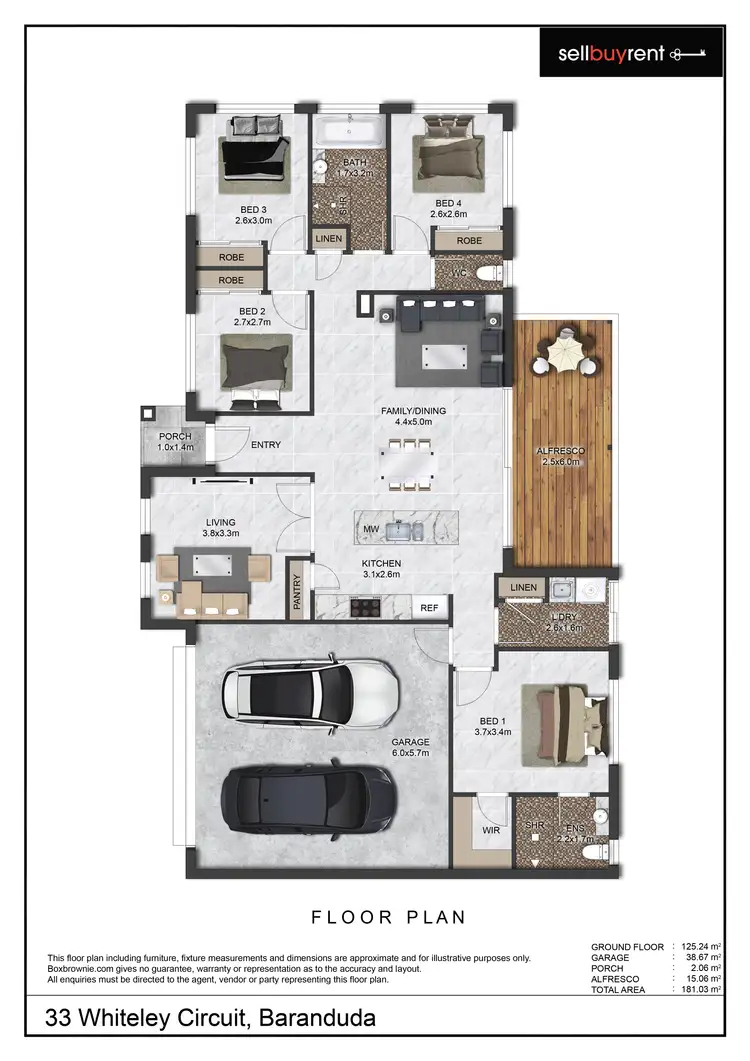 Floorplan of Homely house listing, 33 WHITELEY CIRCUIT, Baranduda VIC 3691