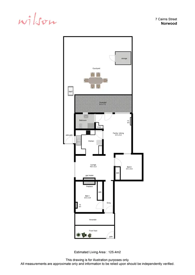 Floorplan of Homely semi-detached listing, 1/7 Cairns Street, Norwood SA 5067
