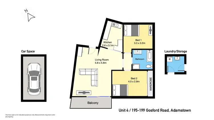 Floorplan of Homely unit listing, 4/195 Gosford Road, Adamstown NSW 2289