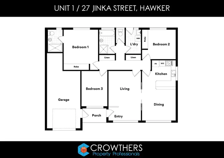 Floorplan of Homely townhouse listing, 1/27 Jinka Street, Hawker ACT 2614