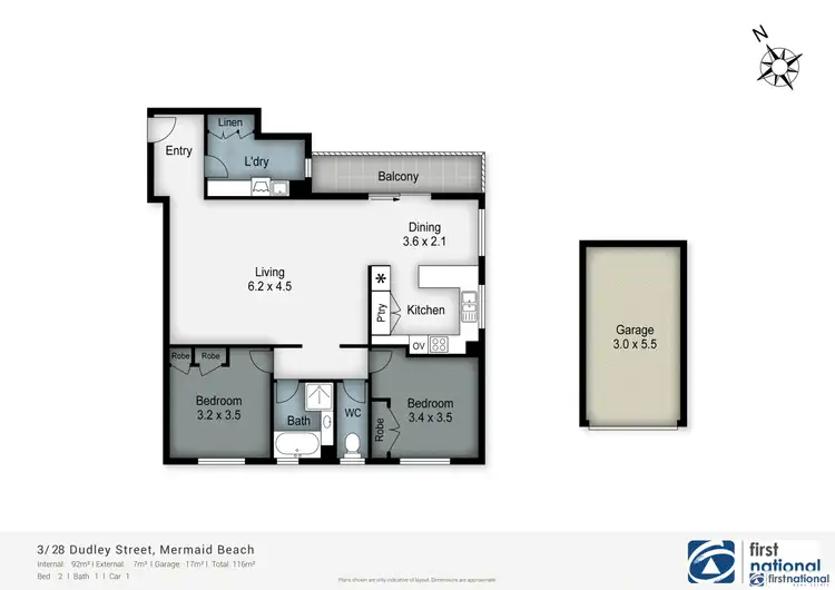 Floorplan of Homely unit listing, 3/28 Dudley Street, Mermaid Beach QLD 4218