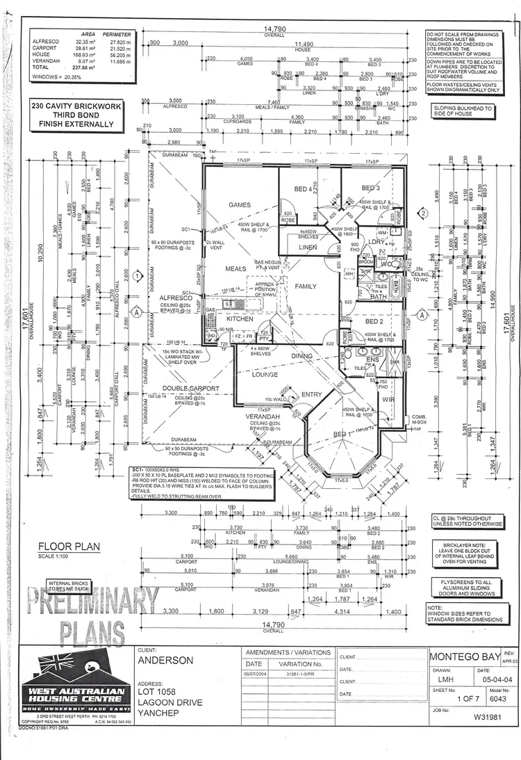 Floorplan of Homely house listing, 184 Lagoon Drive, Yanchep WA 6035