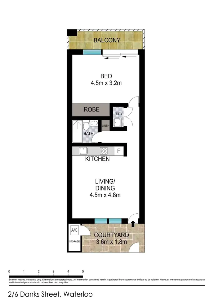Floorplan of Homely apartment listing, 2/6 Danks Street, Waterloo NSW 2017