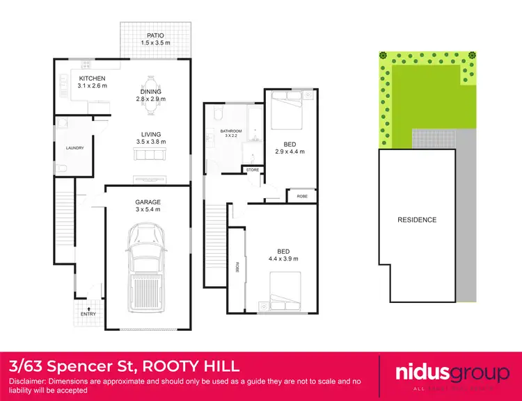 Floorplan of Homely townhouse listing, 3/63 Spencer Street, Rooty Hill NSW 2766