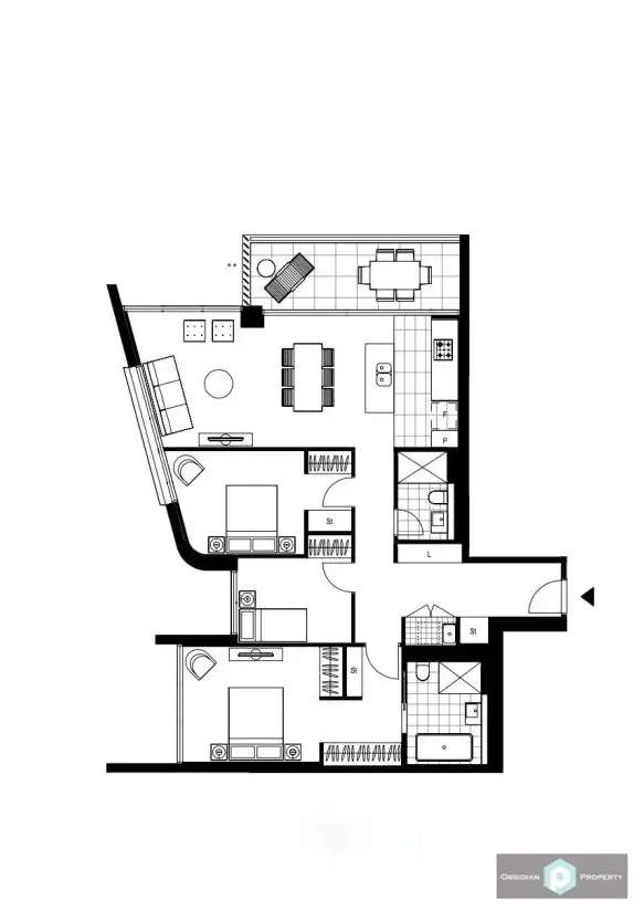 Floorplan of Homely apartment listing, 2206/472 Pacific Highway, St Leonards NSW 2065